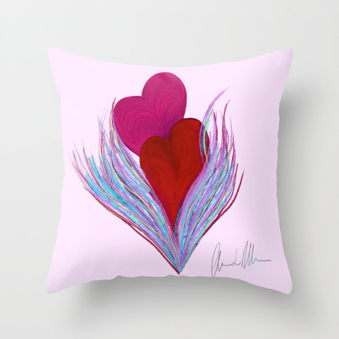 Two Hearts Throw Pillow