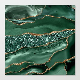 Agate Glitter Ocean Texture 16 Canvas Print