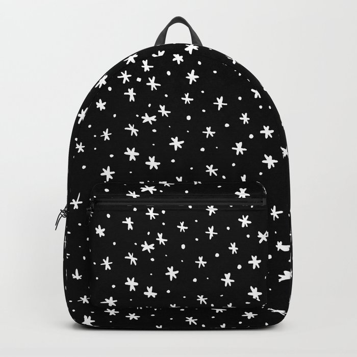 Stars and dots - black and white Backpack