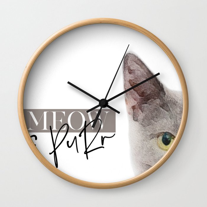 cat meow&purr Wall Clock