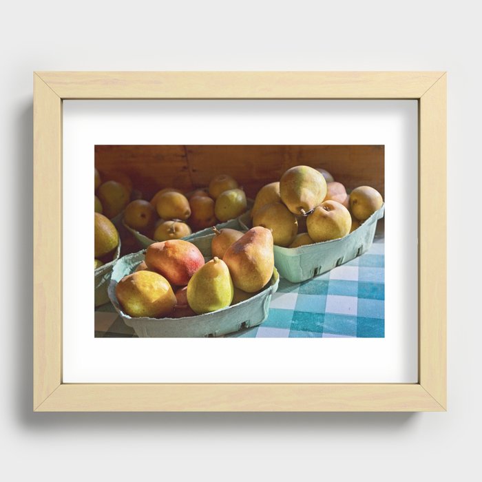 Pear Golden Recessed Framed Print