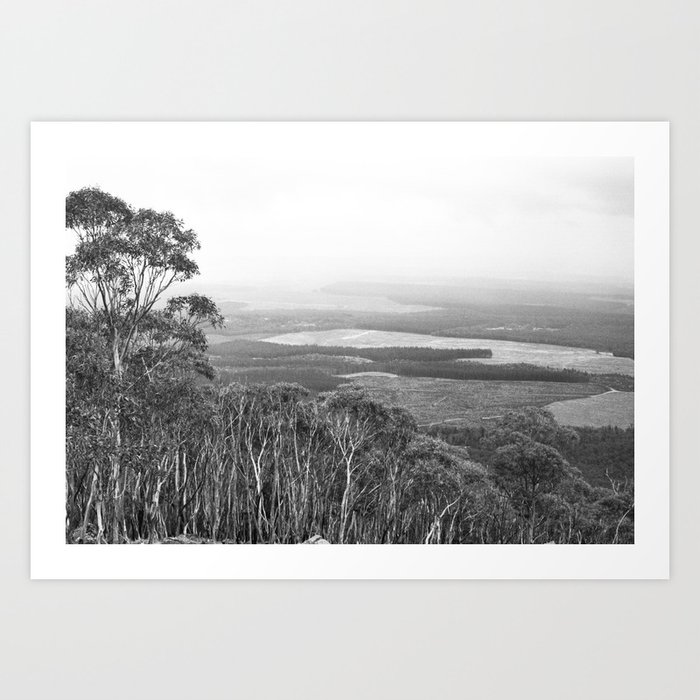 Mount Macedon Lookout in Black and White Art Print