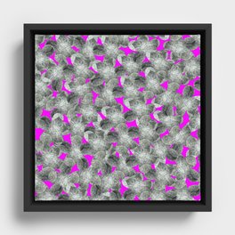 Watercolor flowers, violets. Seamless pattern with gray wild field flowers on pink background. Best for prints, fabric, backgrounds, wallpapers, covers and packaging, wrapping paper. Framed Canvas