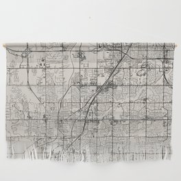 Olathe USA - Black and White city Map Wall Hanging
