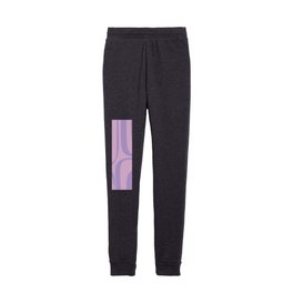 Retro Groove Abstract Pattern Light Purple Lavender Lilac Kids Joggers