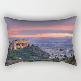 The alhambra and Granada city at sunset Rectangular Pillow