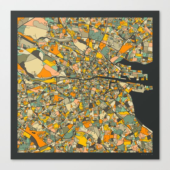 Dublin Map Canvas Print