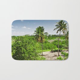 Palm trees Bath Mat | Relax, Relaxin, Adventure, Travel, Green, Blue, Nice, Nature, Calm, Tree 