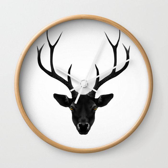 The Black Deer Wall Clock