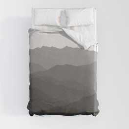 Shades of Grey Mountains Duvet Cover