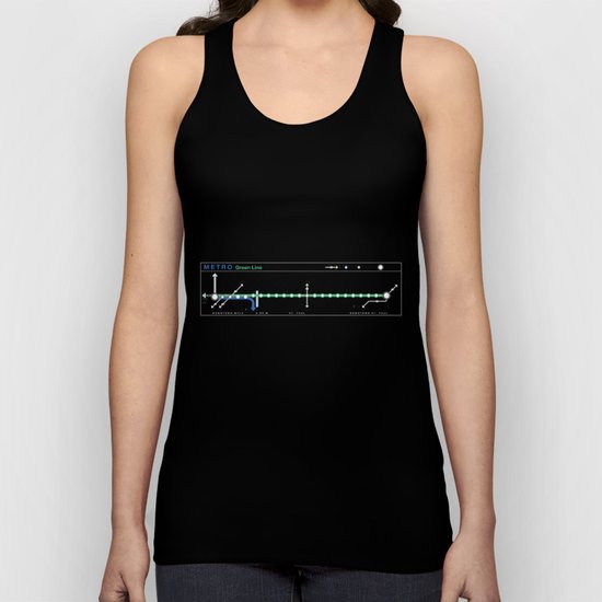 Twin Cities METRO Green Line Map Unisex Tank Top