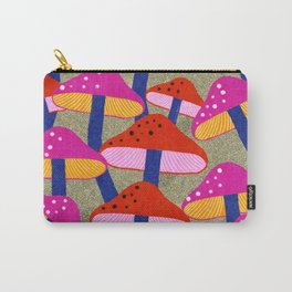 Red and Pink Mushroom print - Amsterdam Market Carry-All Pouch
