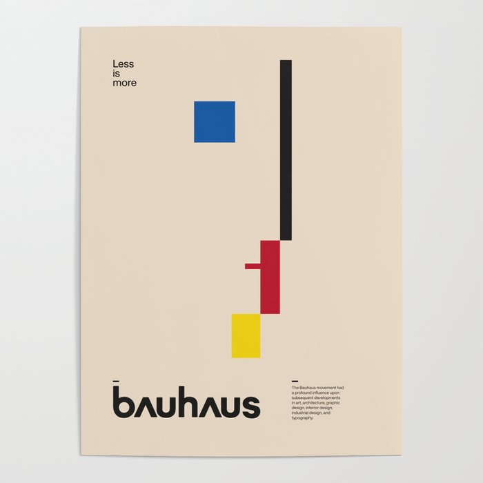 Oskar Schlemmer Bauhaus logo, minimal modernism art, Weimar 1923, Bauhaus Exhibition print Poster