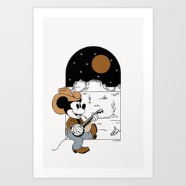 "Cowboy Mickey Mouse" by Allie Falcon Art Print