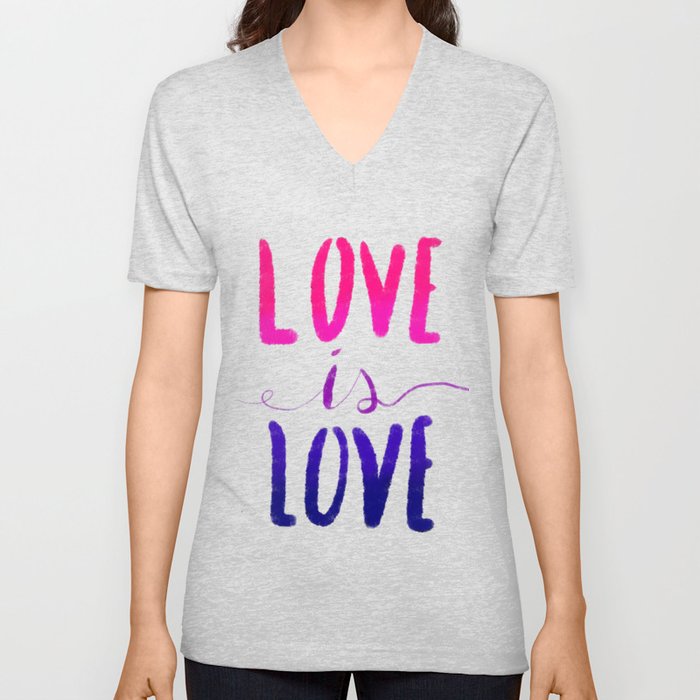 Love is Love - bi V Neck T Shirt