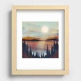 Summer Lake Sunset Recessed Framed Print