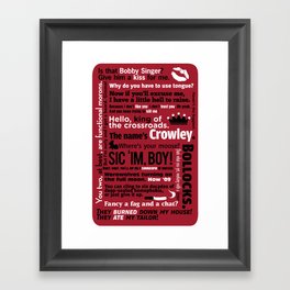 Supernatural - Crowley Quotes Framed Art Print