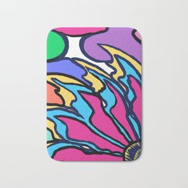 Colorful Abstract Floral Bath Mat