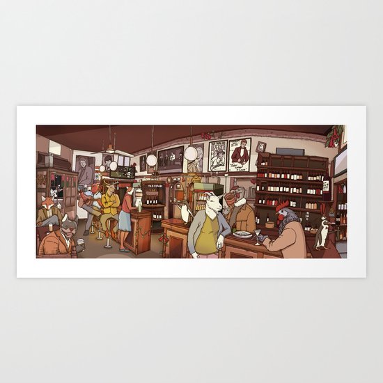Friends at the Bar Art Print