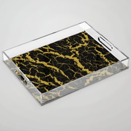 Cracked Space Lava - Gold Acrylic Tray