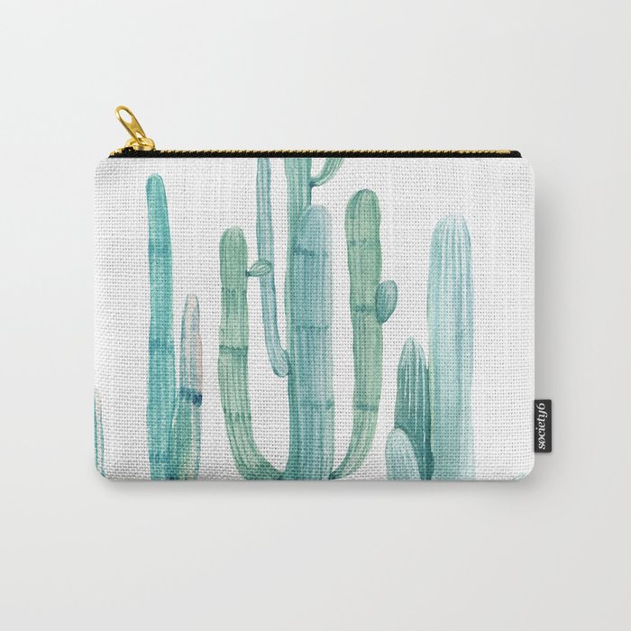 Cacti Fam Turquoise Carry-All Pouch