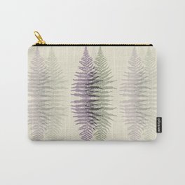 Lavender and Sage Fern Carry-All Pouch | Pastel, Palepurple, Nature, Leafpattern, Fern, Photo, Sagegreen 