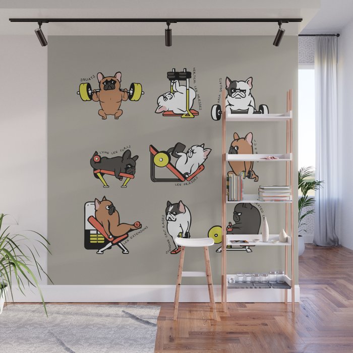 Leg Day with Frenchie Wall Mural