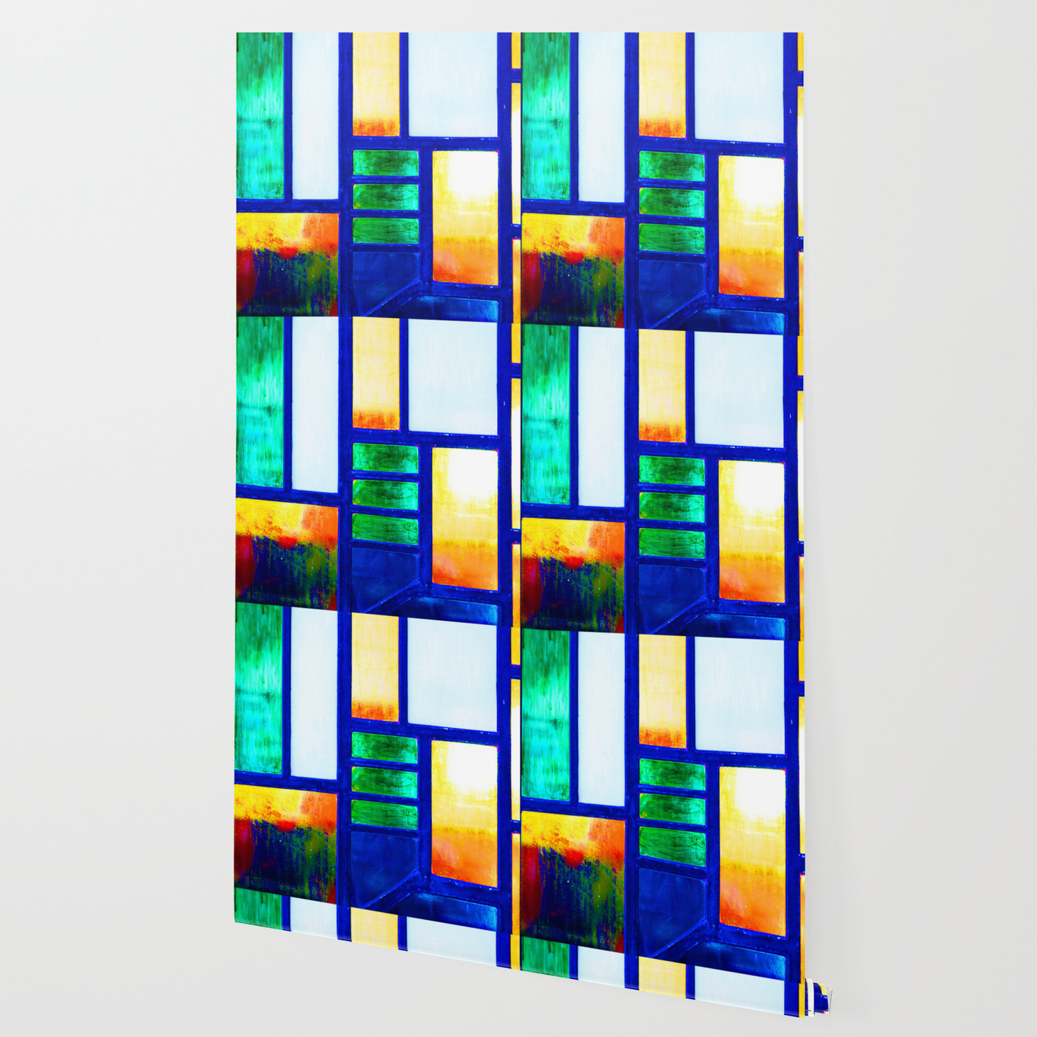 Art Deco Colorful Stained Glass Wallpaper By Annalemos Society6