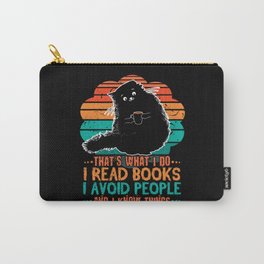 Cat Read Books Avoid People Book Reading Bookworm Carry-All Pouch