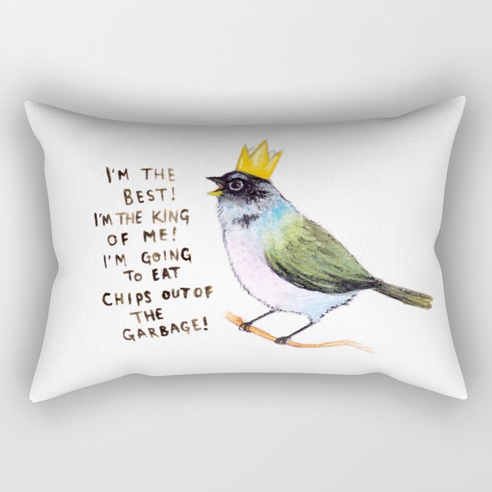 trash bird self affirmations Rectangular Pillow