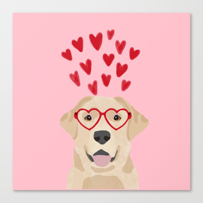 Yellow Lab valentines day labrador retriever dog breed must have gifts retrievers Canvas Print