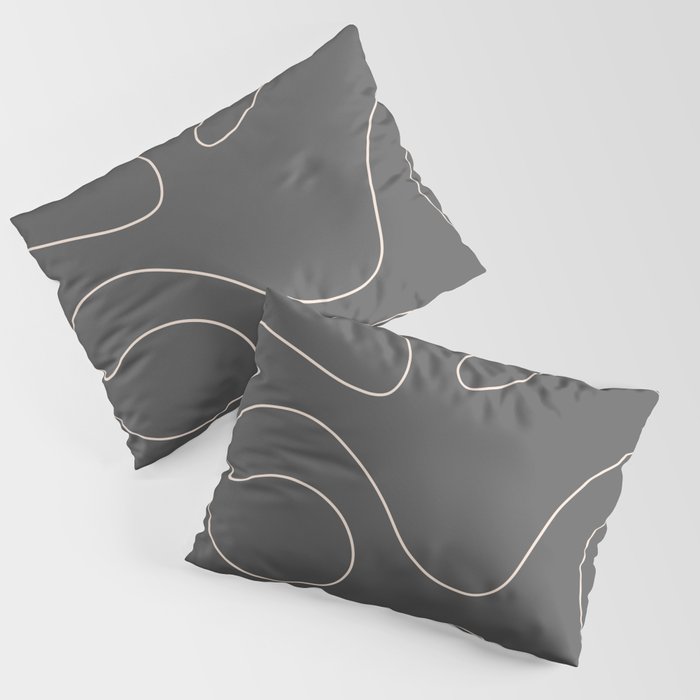 Dark Gray Line Art Pillow Sham by speckled Society6