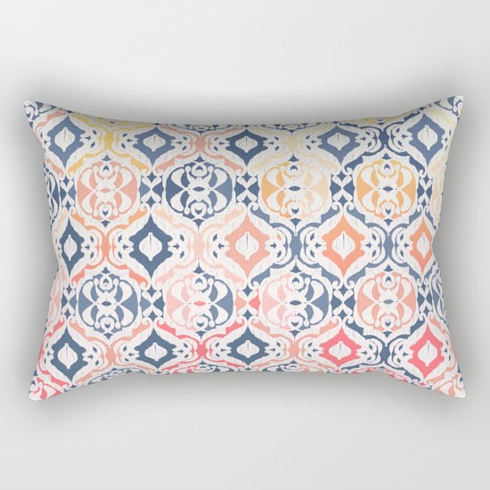 Tropical Ikat Damask Rectangular Pillow
