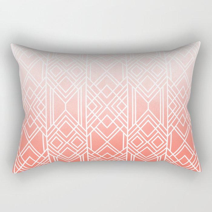 Art Deco Fading Peach Rectangular Pillow