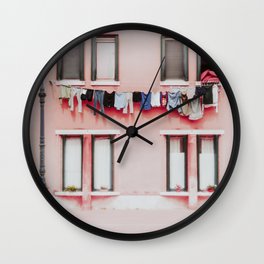 Laundry in Burano Wall Clock