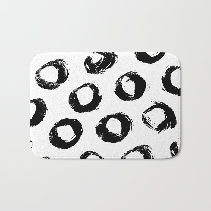 Brushed Dots Black and White Bath Mat