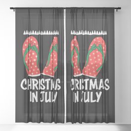 Christmas In July Flip Flops Sheer Curtain