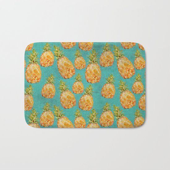 Summer pineapple fruit holiday fun pattern Bath Mat
