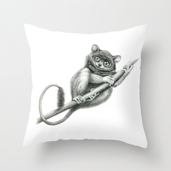 Philippine Tarsier G2012-047 Throw Pillow