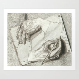 Drawing Hands, MC Escher Art Print