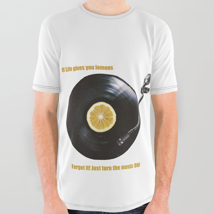 Have a fresh lemonade of music! With your vinyl lemon record just turn the music on and you'll have the perfect mix All Over Graphic Tee