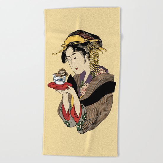 Tea Time with Sloth Beach Towel
