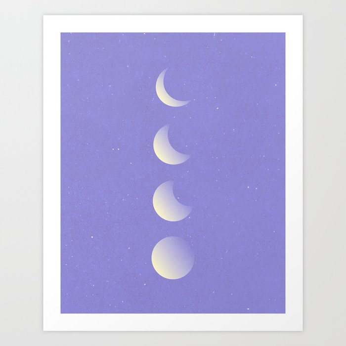 Mystic moon phase very peri Art Print