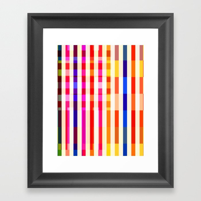 Futuristic Rainbow Stripes Framed Art Print