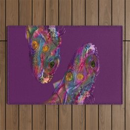 Colorful Bearded Dragons Outdoor Rug