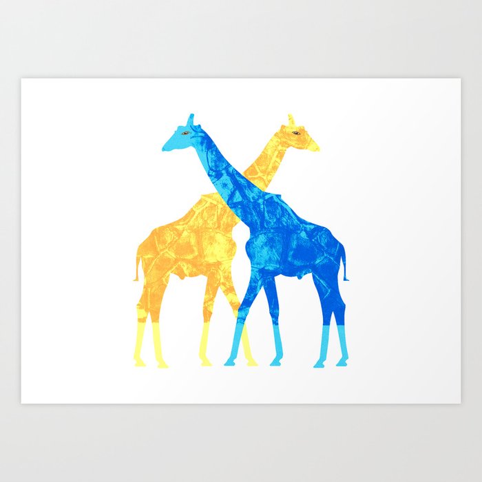 Two Giraffes Art Print