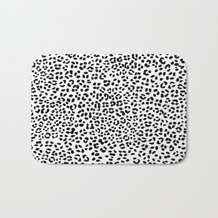 Black and White Snow Leopard Bath Mat