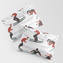 Skiing on the slopes Pillow Sham