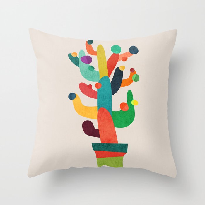 Whimsical Cactus Throw Pillow