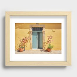 Old authentic green doors in Nicosia Cyprus Recessed Framed Print